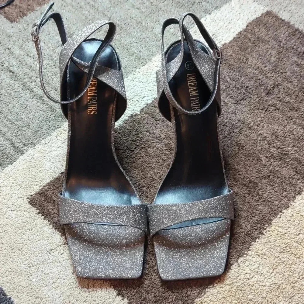 Dream Pairs Square Toe Ankle Strap Stiletto Sandals